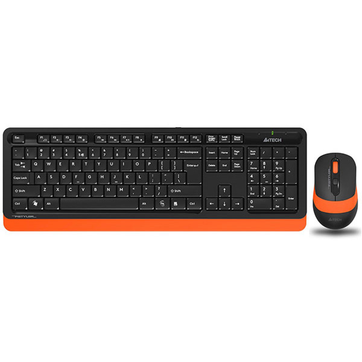 Tastiera E Mouse Wireless A4 TECH FG1010 | 2.4G Q, Tasti Multimedia, Mouse Ottico 2000 DPI, Colore Nero/arancio - 6